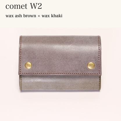 MINCHO-EN-2026-07-30|7826826592411|46753760379035|comet W2|wax ash brown|wax khaki 本革財布・革小物 しぜんのしるし