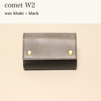 MINCHO-EN-2026-07-30|7826826592411|46753760411803|comet W2|wax khaki|black 本革財布・革小物 しぜんのしるし