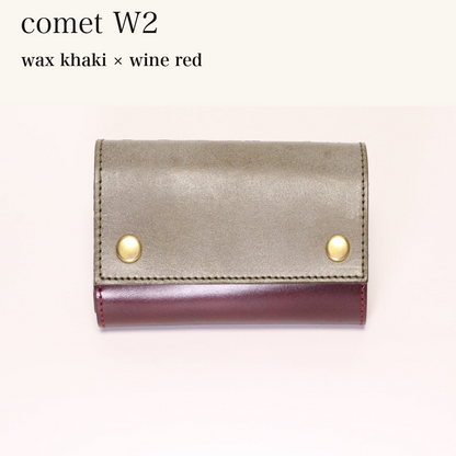 MINCHO-EN-2026-07-30|7826826592411|46753760444571|comet W2|wax khaki|wine red 本革財布・革小物 しぜんのしるし