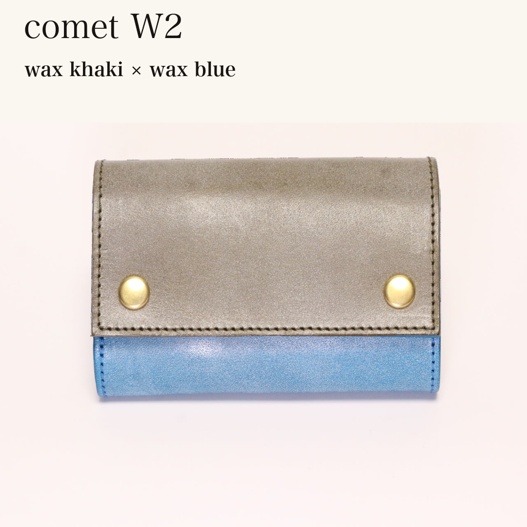 MINCHO-EN-2026-07-30|7826826592411|46753760542875|comet W2|wax khaki|wax blue 本革財布・革小物 しぜんのしるし