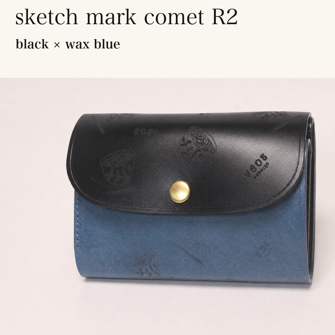 MINCHO-EN-2026-07-30|8511900418203|46753765032091|sketch mark comet R2|black|wax blue 本革財布・革小物 しぜんのしるし