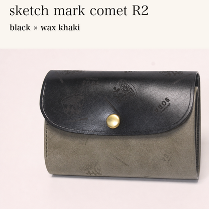MINCHO-EN-2026-07-30|8511900418203|46753765130395|sketch mark comet R2|black|wax khaki 本革財布・革小物 しぜんのしるし