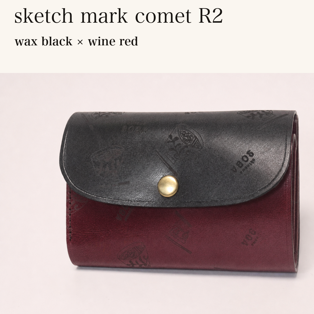 MINCHO-EN-2026-07-30|8511900418203|46753765720219|sketch mark comet R2|wax black|wine red 本革財布・革小物 しぜんのしるし