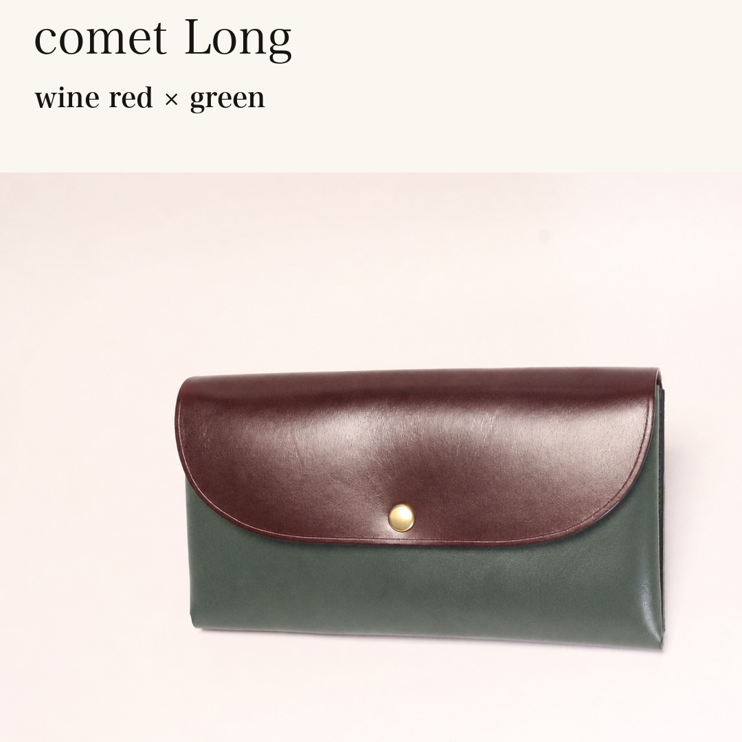 MINCHO-EN-2026-07-30|7330991997083|48377282068635|comet Long|wine red|green 本革財布・革小物 しぜんのしるし