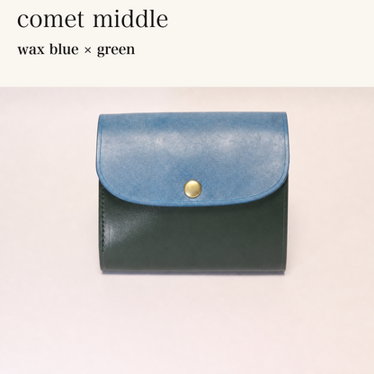 MINCHO-EN-2026-07-30|8438069461147|48377287999643|comet middle|wax blue|green 本革財布・革小物 しぜんのしるし