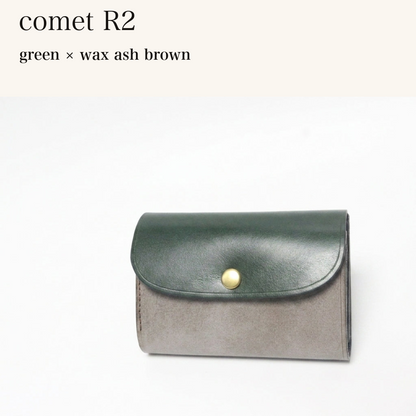 BICOLOR-MINCHO-EN-2026-07-30|7220004880539|48377289277595|comet R2|green|wax ash brown 本革財布・革小物 しぜんのしるし