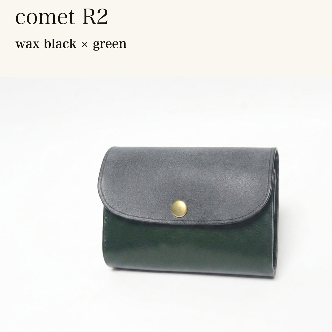 BICOLOR-MINCHO-EN-2026-07-30|7220004880539|48377289474203|comet R2|wax black|green 本革財布・革小物 しぜんのしるし