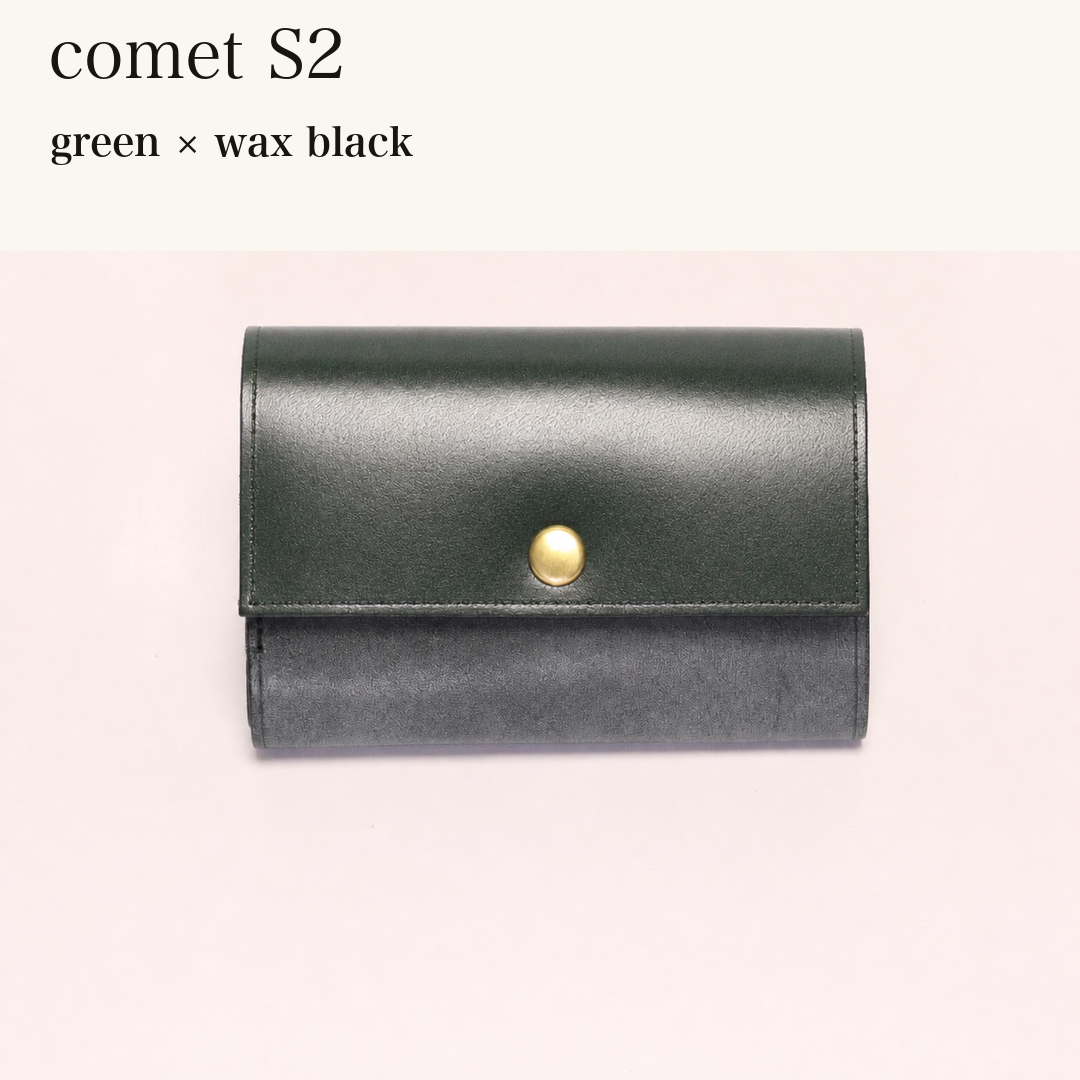 MINCHO-EN-2026-07-30|7828211073179|48377291276443|comet S2|green|wax black 本革財布・革小物 しぜんのしるし
