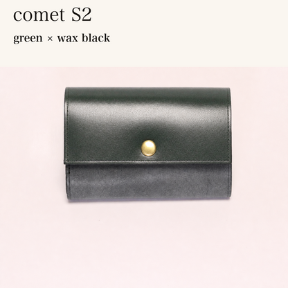 MINCHO-EN-2026-07-30|7828211073179|48377291276443|comet S2|green|wax black 本革財布・革小物 しぜんのしるし