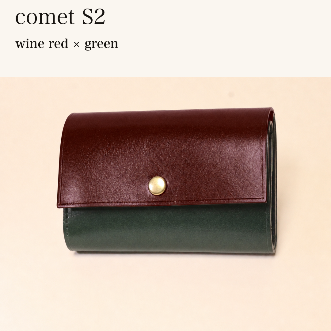 MINCHO-EN-2026-07-30|7828211073179|48377291473051|comet S2|wine red|green 本革財布・革小物 しぜんのしるし