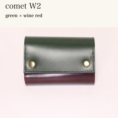 MINCHO-EN-2026-07-30|7826826592411|48377291767963|comet W2|green|wine red 本革財布・革小物 しぜんのしるし