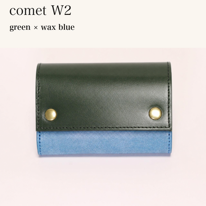 MINCHO-EN-2026-07-30|7826826592411|48377291866267|comet W2|green|wax blue 本革財布・革小物 しぜんのしるし