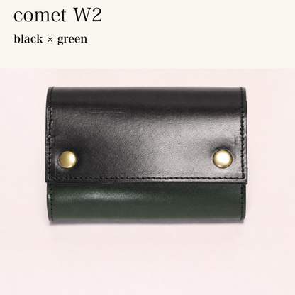 MINCHO-EN-2026-07-30|7826826592411|48377291964571|comet W2|black|green 本革財布・革小物 しぜんのしるし