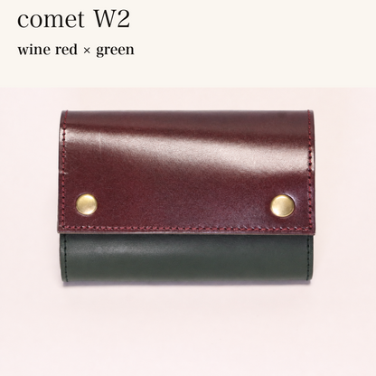 MINCHO-EN-2026-07-30|7826826592411|48377291997339|comet W2|wine red|green 本革財布・革小物 しぜんのしるし