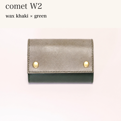 MINCHO-EN-2026-07-30|7826826592411|48377292128411|comet W2|wax khaki|green 本革財布・革小物 しぜんのしるし