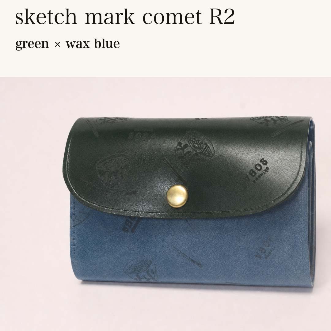 MINCHO-EN-2026-07-30|8511900418203|48377292357787|sketch mark comet R2|green|wax blue 本革財布・革小物 しぜんのしるし