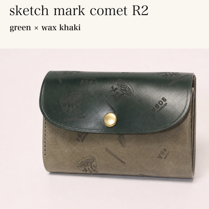 MINCHO-EN-2026-07-30|8511900418203|48377292390555|sketch mark comet R2|green|wax khaki 本革財布・革小物 しぜんのしるし