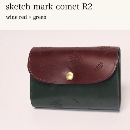 MINCHO-EN-2026-07-30|8511900418203|48377292488859|sketch mark comet R2|wine red|green 本革財布・革小物 しぜんのしるし