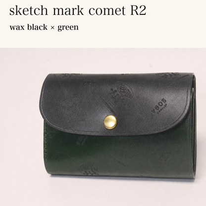 MINCHO-EN-2026-07-30|8511900418203|48377292521627|sketch mark comet R2|wax black|green 本革財布・革小物 しぜんのしるし