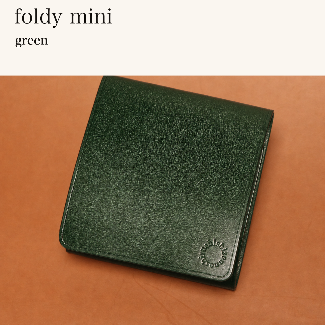 MINCHO-EN-2026-07-30|6953102868635|48377294651547|foldy mini|green| 本革財布・革小物 しぜんのしるし