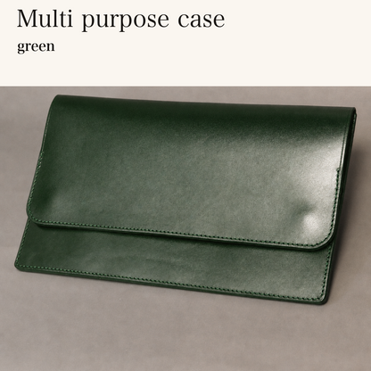 MINCHO-EN-2026-07-30|7774480367771|48377294979227|Multi purpose case|green| 本革財布・革小物 しぜんのしるし