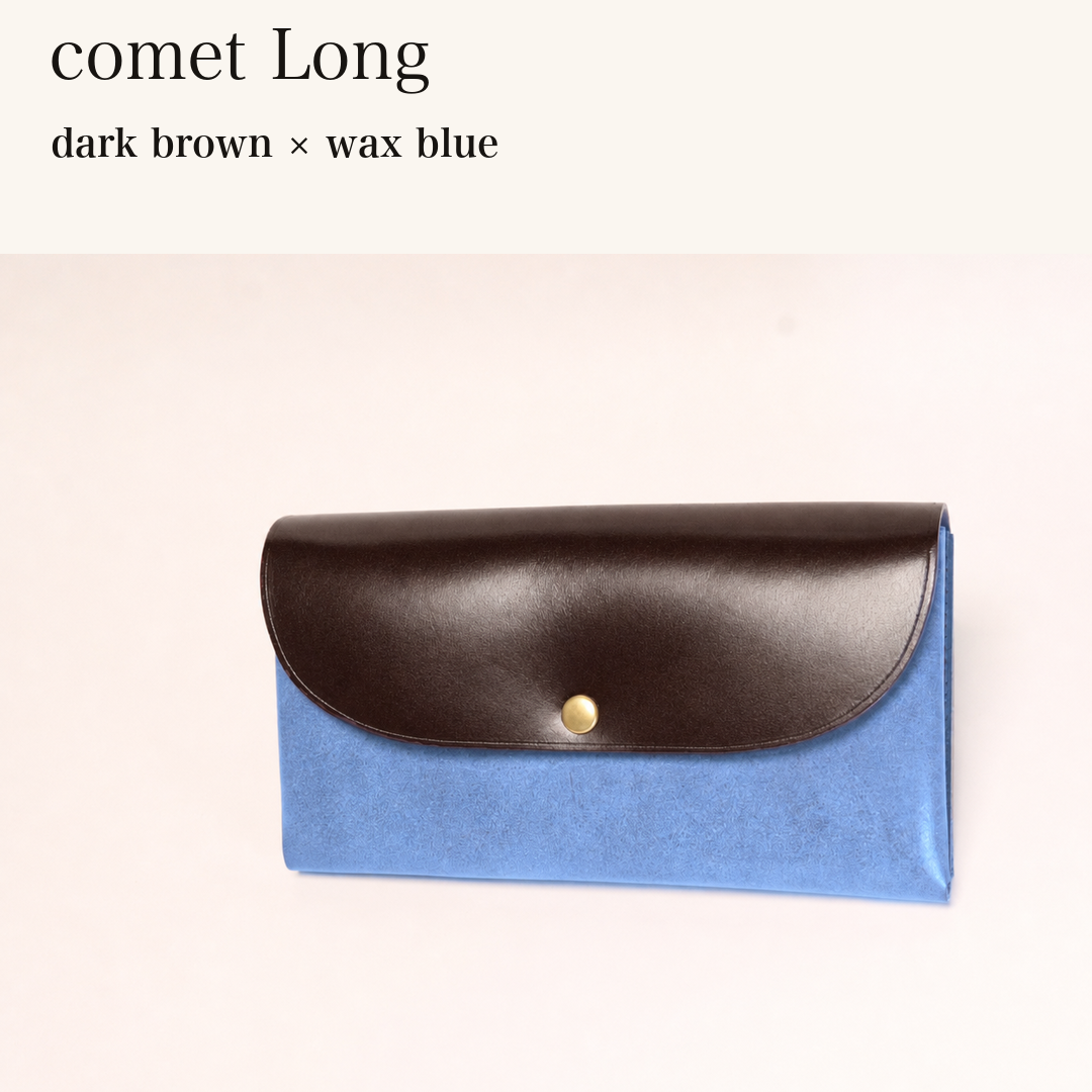 MINCHO-EN-2026-07-30|7330991997083|48834459664539|comet Long|dark brown|wax blue 本革財布・革小物 しぜんのしるし