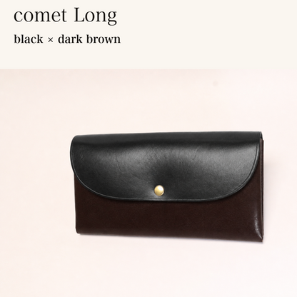 MINCHO-EN-2026-07-30|7330991997083|48834459762843|comet Long|black|dark brown 本革財布・革小物 しぜんのしるし