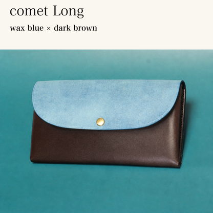 MINCHO-EN-2026-07-30|7330991997083|48834459893915|comet Long|wax blue|dark brown 本革財布・革小物 しぜんのしるし