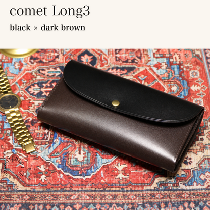 MINCHO-EN-2026-07-30|7674101334171|48834463858843|comet Long3|black|dark brown 本革財布・革小物 しぜんのしるし
