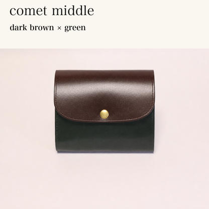 MINCHO-EN-2026-07-30|8438069461147|48834464907419|comet middle|dark brown|green 本革財布・革小物 しぜんのしるし