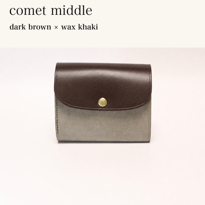 MINCHO-EN-2026-07-30|8438069461147|48834465038491|comet middle|dark brown|wax khaki 本革財布・革小物 しぜんのしるし