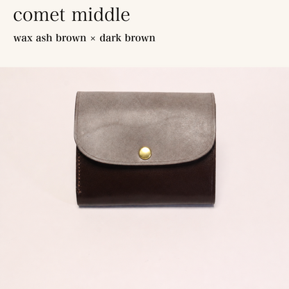 MINCHO-EN-2026-07-30|8438069461147|48834465235099|comet middle|wax ash brown|dark brown 本革財布・革小物 しぜんのしるし
