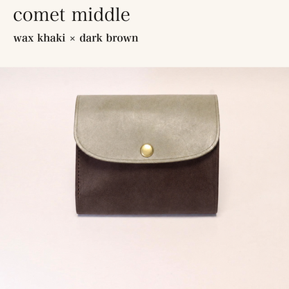 MINCHO-EN-2026-07-30|8438069461147|48834465267867|comet middle|wax khaki|dark brown 本革財布・革小物 しぜんのしるし