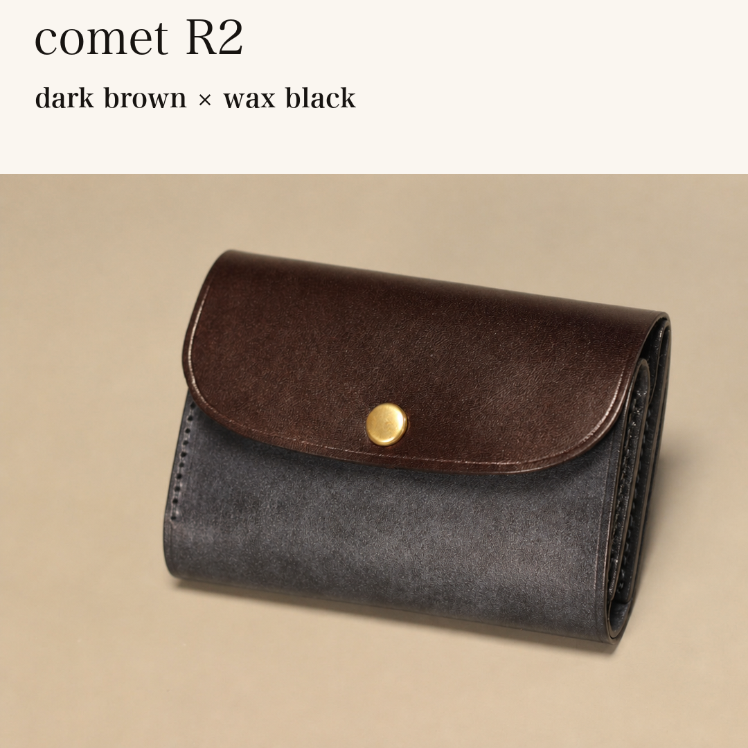 BICOLOR-MINCHO-EN-2026-07-30|7220004880539|48834466611355|comet R2|dark brown|wax black 本革財布・革小物 しぜんのしるし