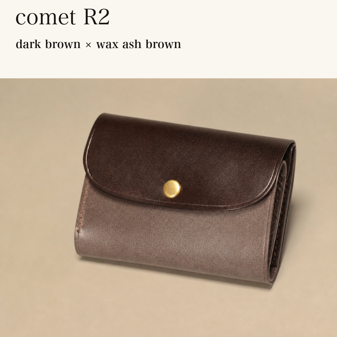 BICOLOR-MINCHO-EN-2026-07-30|7220004880539|48834466676891|comet R2|dark brown|wax ash brown 本革財布・革小物 しぜんのしるし