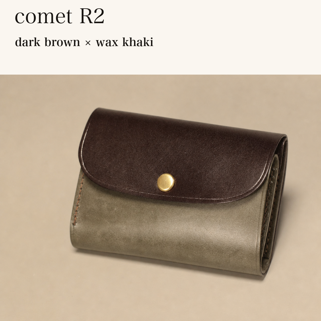 BICOLOR-MINCHO-EN-2026-07-30|7220004880539|48834466709659|comet R2|dark brown|wax khaki 本革財布・革小物 しぜんのしるし