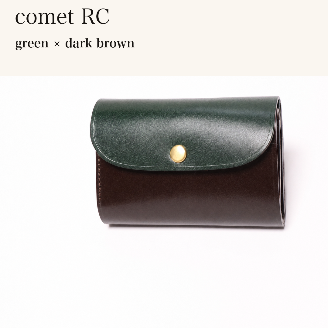 BICOLOR-MINCHO-EN-2026-08-02|7214802993307|48834467758235|comet RC|green|dark brown 本革財布・革小物 しぜんのしるし