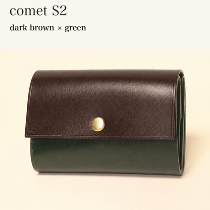 MINCHO-EN-2026-07-30|7828211073179|48834468184219|comet S2|dark brown|green 本革財布・革小物 しぜんのしるし