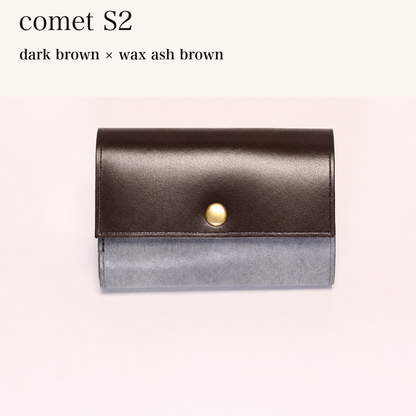 MINCHO-EN-2026-07-30|7828211073179|48834468282523|comet S2|dark brown|wax ash brown 本革財布・革小物 しぜんのしるし