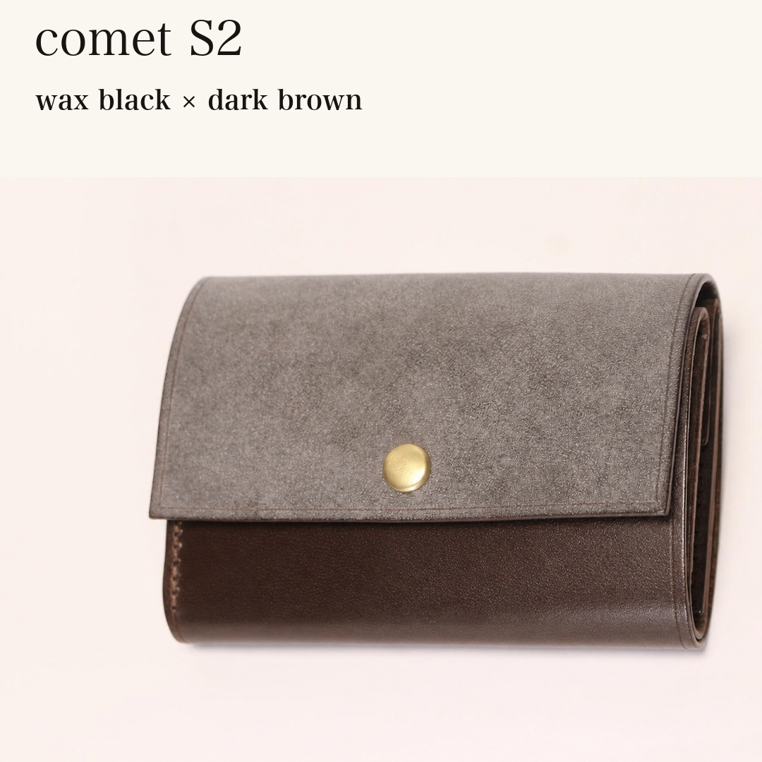 MINCHO-EN-2026-07-30|7828211073179|48834468446363|comet S2|wax black|dark brown 本革財布・革小物 しぜんのしるし