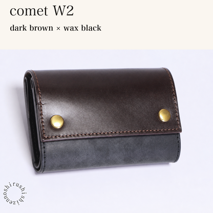 MINCHO-EN-2026-07-30|7826826592411|48834469396635|comet W2|dark brown|wax black 本革財布・革小物 しぜんのしるし
