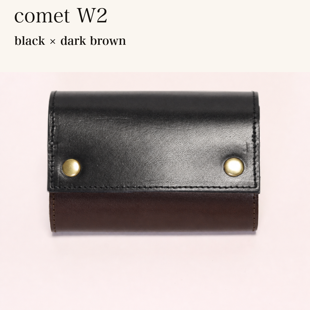 MINCHO-EN-2026-07-30|7826826592411|48834469527707|comet W2|black|dark brown 本革財布・革小物 しぜんのしるし