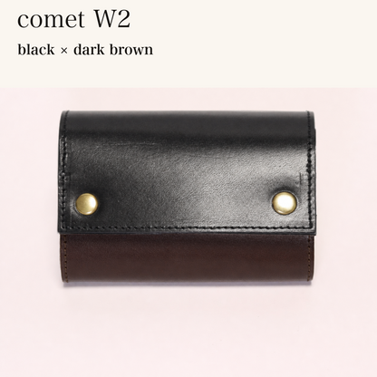 MINCHO-EN-2026-07-30|7826826592411|48834469527707|comet W2|black|dark brown 本革財布・革小物 しぜんのしるし