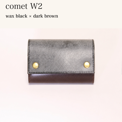 MINCHO-EN-2026-07-30|7826826592411|48834469626011|comet W2|wax black|dark brown 本革財布・革小物 しぜんのしるし