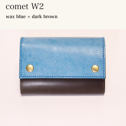 MINCHO-EN-2026-07-30|7826826592411|48834469658779|comet W2|wax blue|dark brown 本革財布・革小物 しぜんのしるし