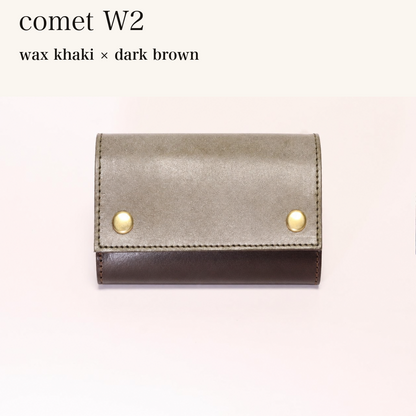 MINCHO-EN-2026-07-30|7826826592411|48834469724315|comet W2|wax khaki|dark brown 本革財布・革小物 しぜんのしるし