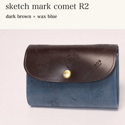 MINCHO-EN-2026-07-30|8511900418203|48834470248603|sketch mark comet R2|dark brown|wax blue 本革財布・革小物 しぜんのしるし