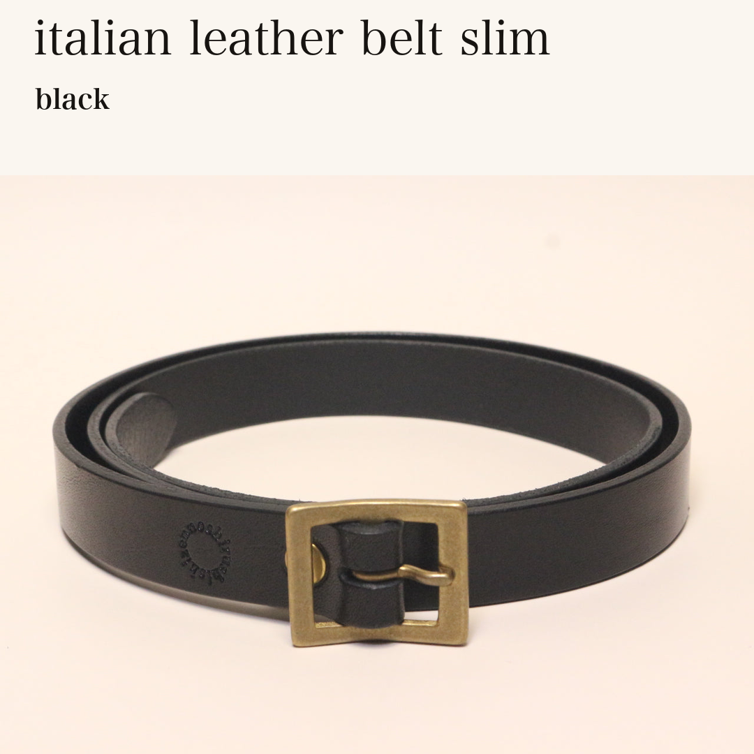 MINCHO-EN-2026-07-30|8305219240091|49102147158171|italian leather belt slim|black| 本革財布・革小物 しぜんのしるし