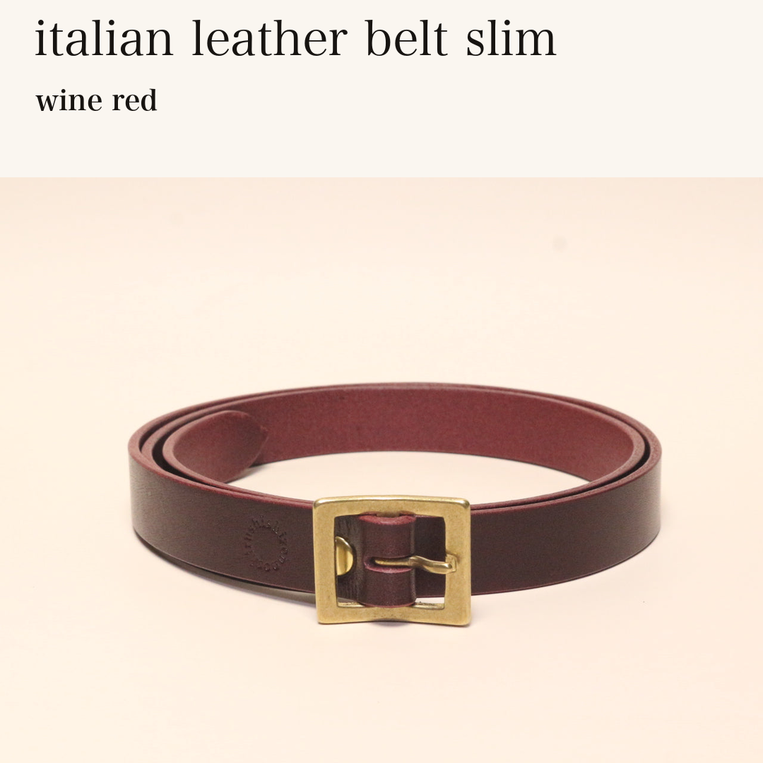 MINCHO-EN-2026-07-30|8305219240091|49102147453083|italian leather belt slim|wine red| 本革財布・革小物 しぜんのしるし