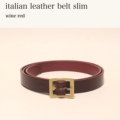 MINCHO-EN-2026-07-30|8305219240091|49102147453083|italian leather belt slim|wine red| 本革財布・革小物 しぜんのしるし